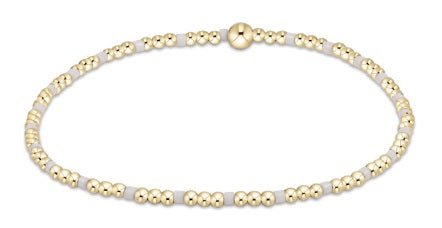Hope Sincerity Pattern 2mm Bead Bracelet - White - Enewton - Gaines Jewelers