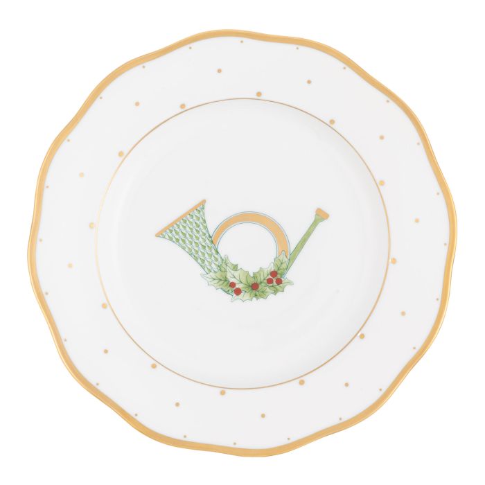 Horn Dessert Plate - Forest Green - Herend - Gaines Jewelers