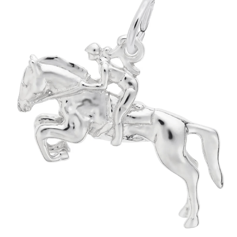 Horse and Rider Charm Sterling Silver - Rembrandt Charms - Gaines Jewelers