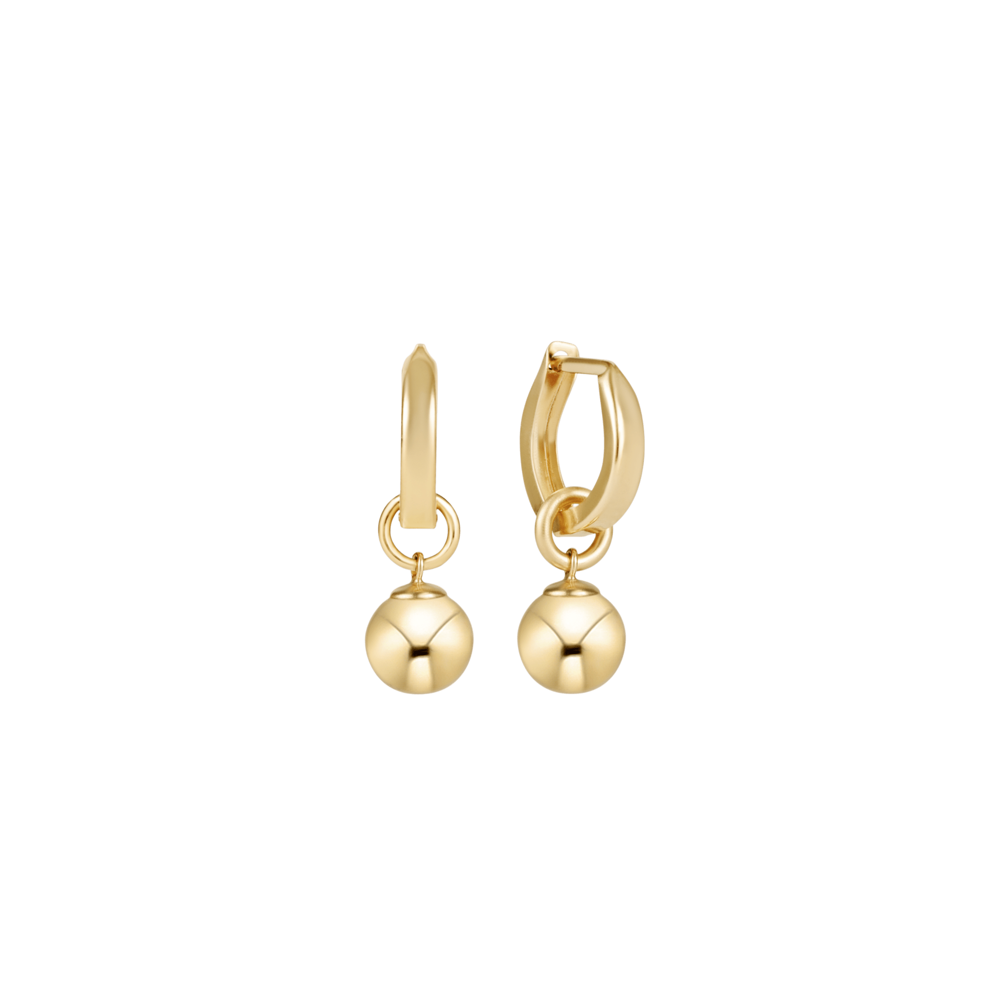 Huggie Gold 0.5" Hoop - Classic Gold 8mm Charm - enewton - Gaines Jewelers