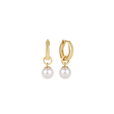 Huggie Gold 0.5" Hoop - Classic Pearl 8mm Charm - enewton - Gaines Jewelers