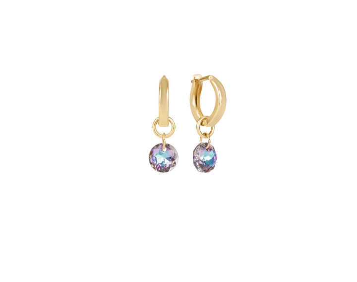 Huggie Gold 0.5" Hoop - June Reflection Small Charm - Enewton - Gaines Jewelers