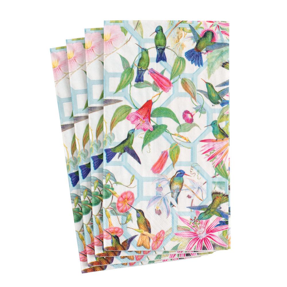 Hummingbird Trellis Guest Towel Napkin - Caspari - Gaines Jewelers