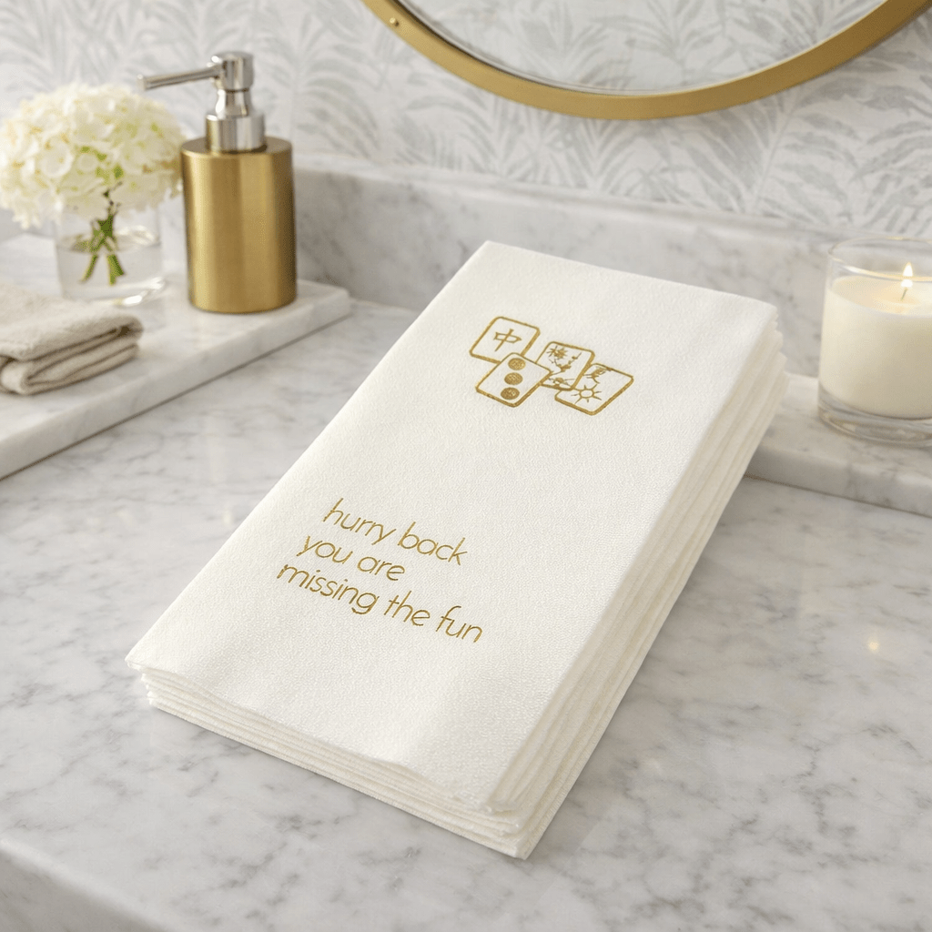Hurry Back Mahjong Guest Towel Napkins - Maven Home - Gaines Jewelers