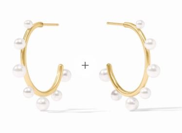 Hydra Stone Hoop Pearl Medium - Julie Vos - Gaines Jewelers