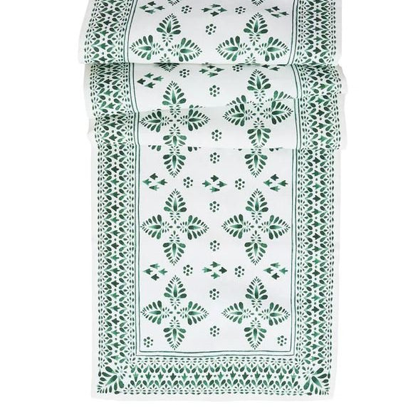 Iberian Border 18" x 90" Table Runner - Evergreen - Juliska - Gaines Jewelers