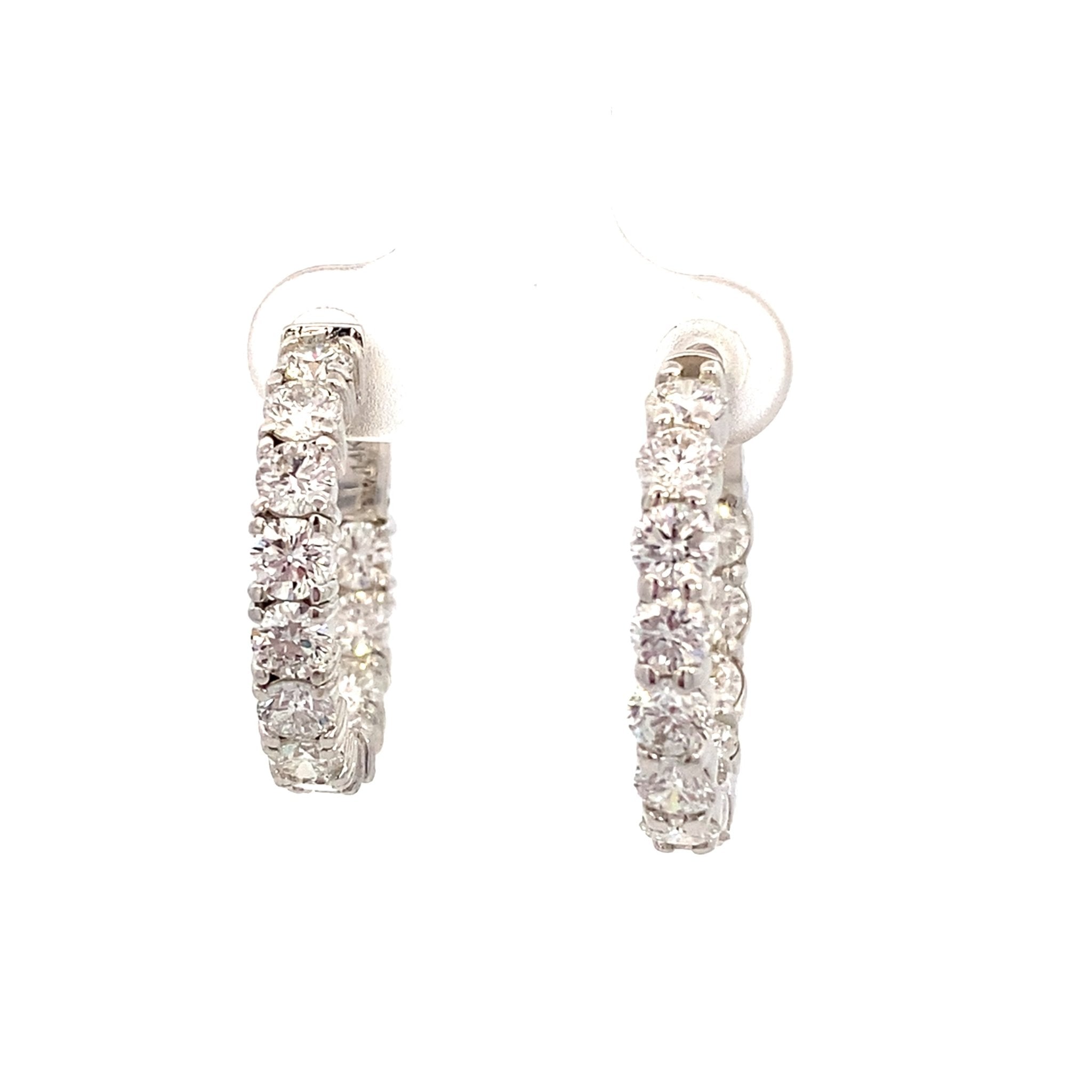 ****Inside-out lab created diamond hoop earrings in 14kt white gold by Splendid - Gaines Jewelers