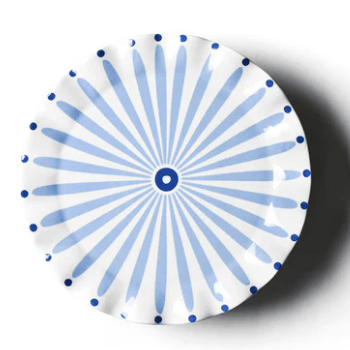 Iris Blue Burst Small Ruffle Cake Stand - Coton Colors - Gaines Jewelers