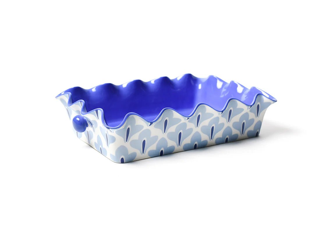 Iris Blue Sprout Ruffle Casserole - Coton Colors - Gaines Jewelers