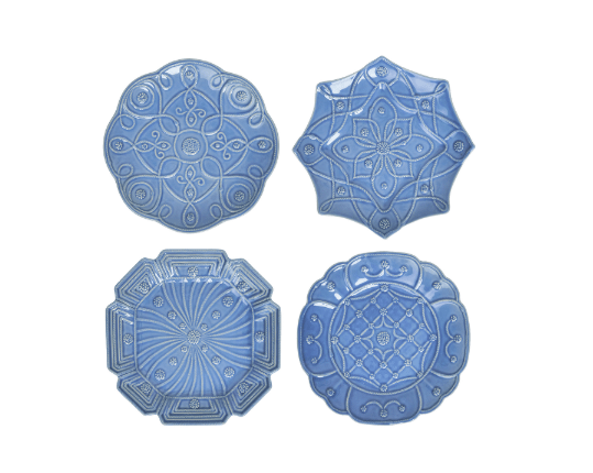 Jardins du Monde Dessert/ Salad Plate Assorted Set/4 - Chambray - Juliska - Gaines Jewelers
