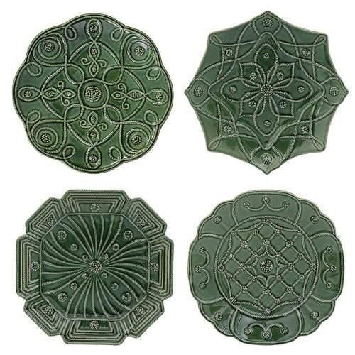 Jardins Du Monde Dessert/Salad Plate Assorted Set/4 - Basil - Juliska - Gaines Jewelers