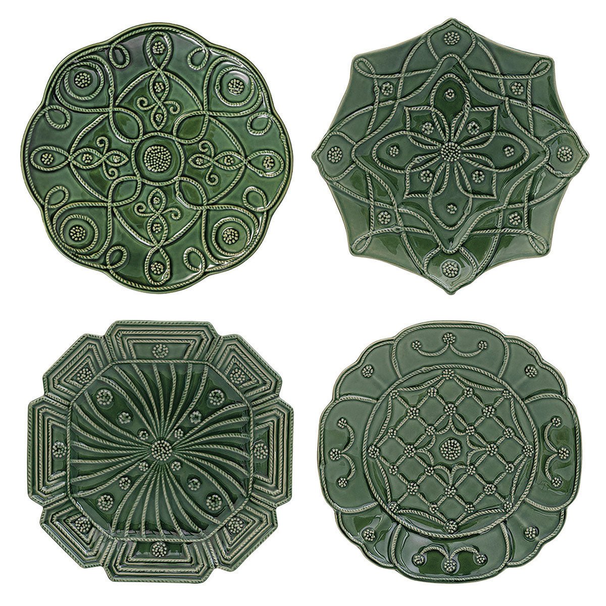 Jardins Du Monde Dessert/Salad Plate Assorted Set/4 - Basil - Juliska - Gaines Jewelers