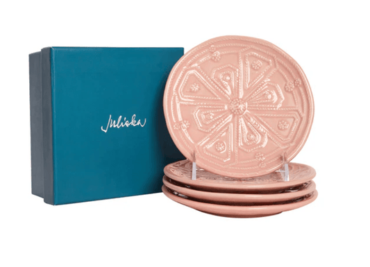 Jardins Du Monde Side/Cocktail Plate Assorted Set/4 - Blush - Juliska - Gaines Jewelers