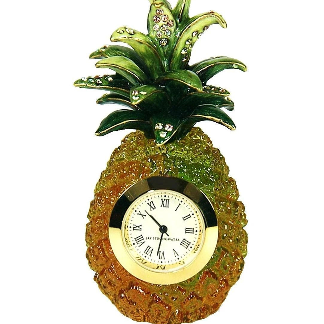 Jay Strongwater Pineapple Clock - Gaines Jewelers