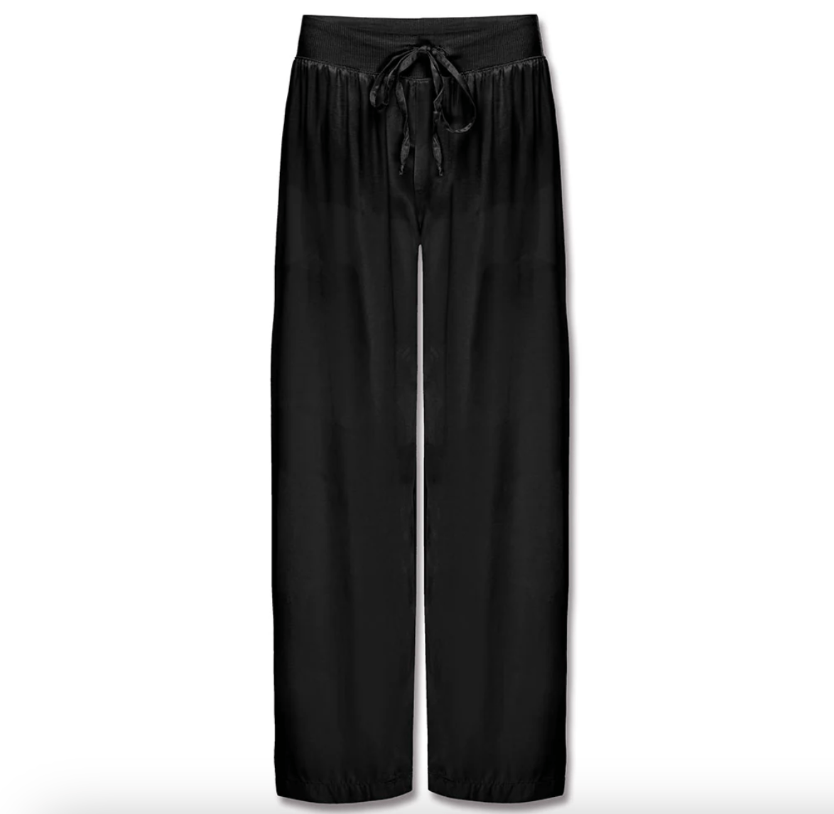 Jolie Capri Satin Ankle Pant w/ Adjustable Drawstring - Black - PJ Harlow - Gaines Jewelers