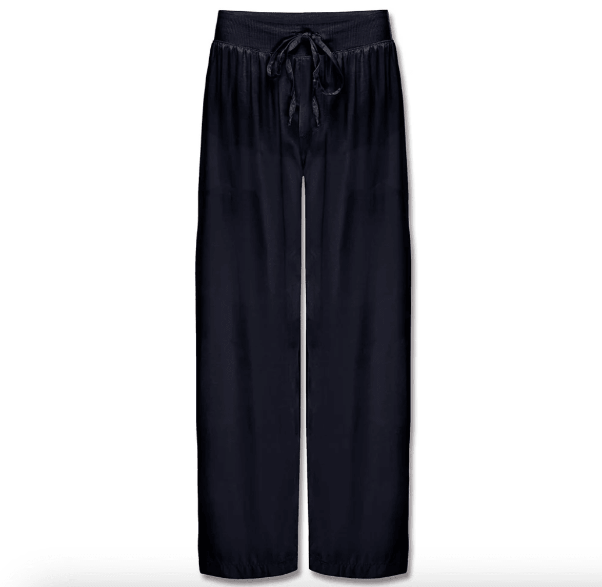 Jolie Pants - Satin Ankle Pant With Rib Waistband And Adjustable Drawstring - Navy - PJ Harlow - Gaines Jewelers