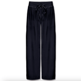 Jolie Pants - Satin Ankle Pant With Rib Waistband And Adjustable Drawstring - Navy - PJ Harlow - Gaines Jewelers