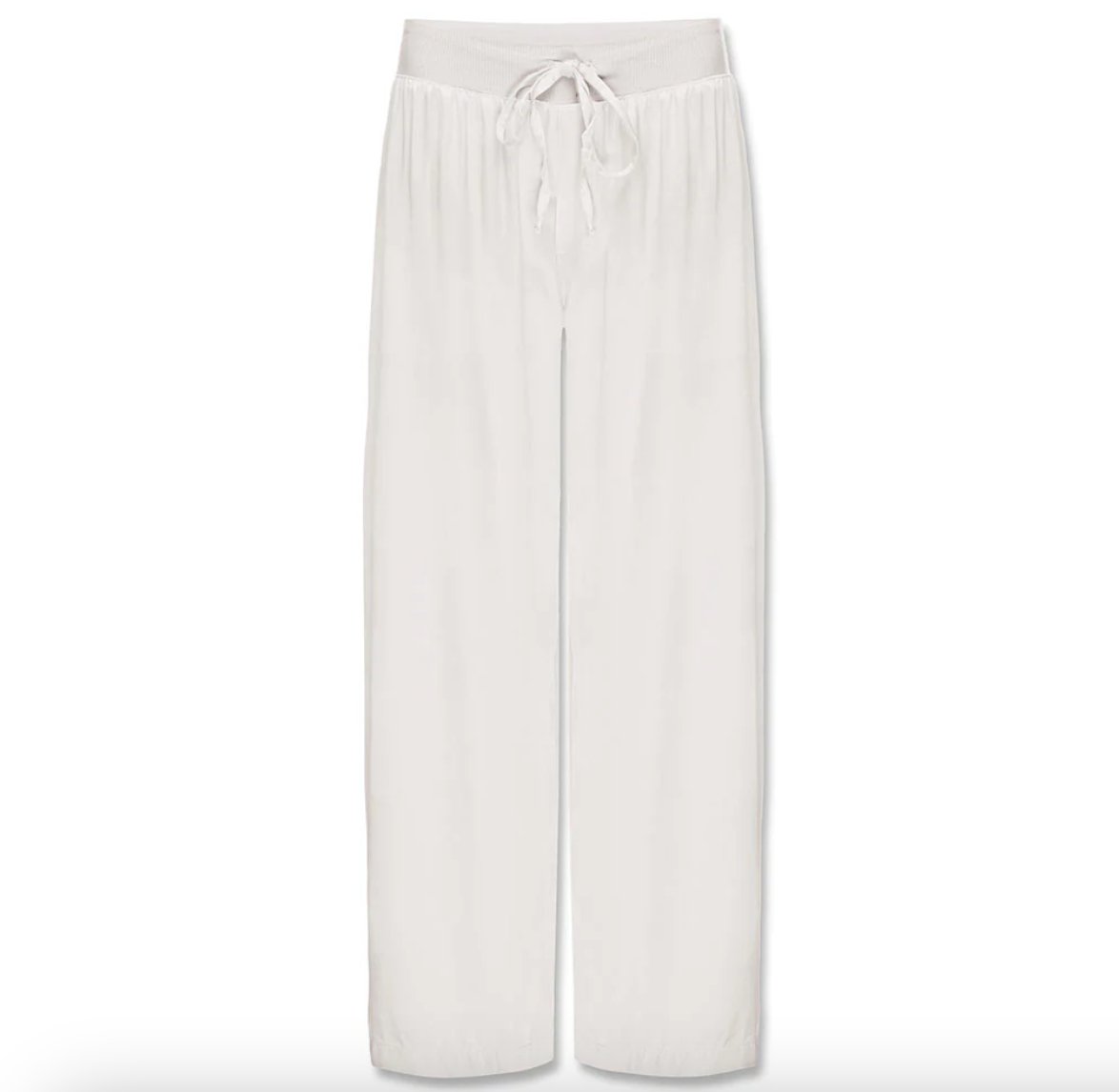 Jolie Pants - Satin Ankle Pant With Rib Waistband And Adjustable Drawstring - Pearl - PJ Harlow - Gaines Jewelers