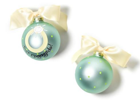 Just Engaged Glass Ornament - Coton Colors - Gaines Jewelers