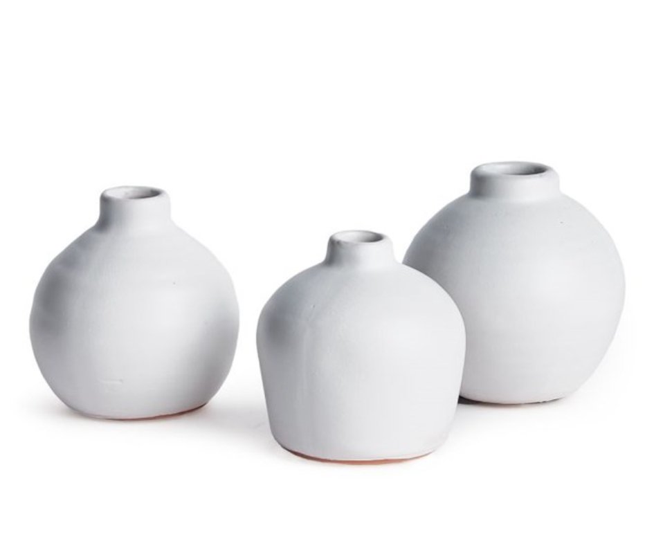 Kassi Bud Vases Set of 3 - White - Napa Home & Garden - Gaines Jewelers