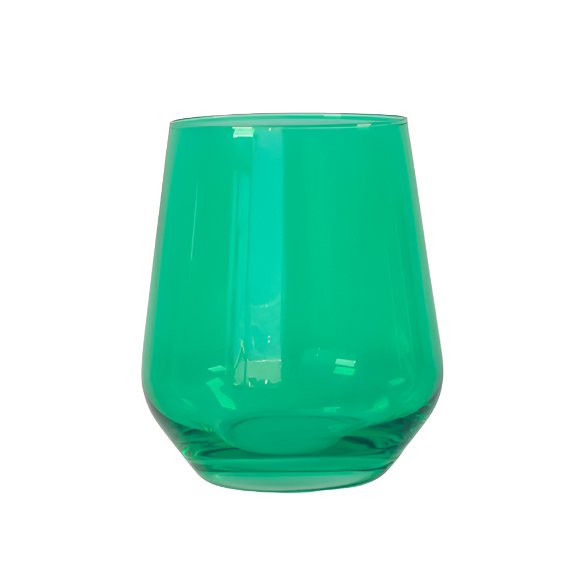 Kelly Green Stemless Wine - Estelle Colored Glass - Gaines Jewelers