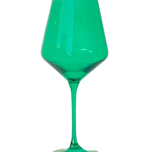 Kelly Green Wine Stemware - Estelle Colored Glass - Gaines Jewelers