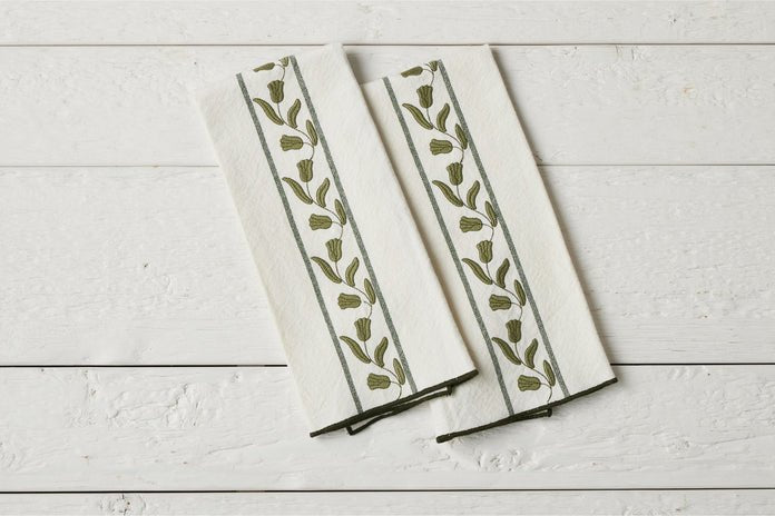 Kitchen Tea Towel, Spruce Green Tulip, Set of 2 - EtúHOME - Gaines Jewelers