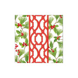 Knots And Greenery White Cocktail Napkin - Caspari - Gaines Jewelers