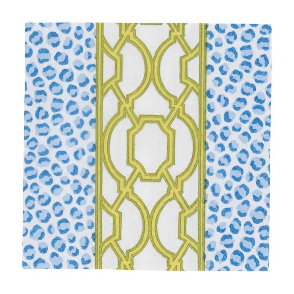 Knots And Spots Blue/Green Napkin Cocktail - Caspari - Gaines Jewelers