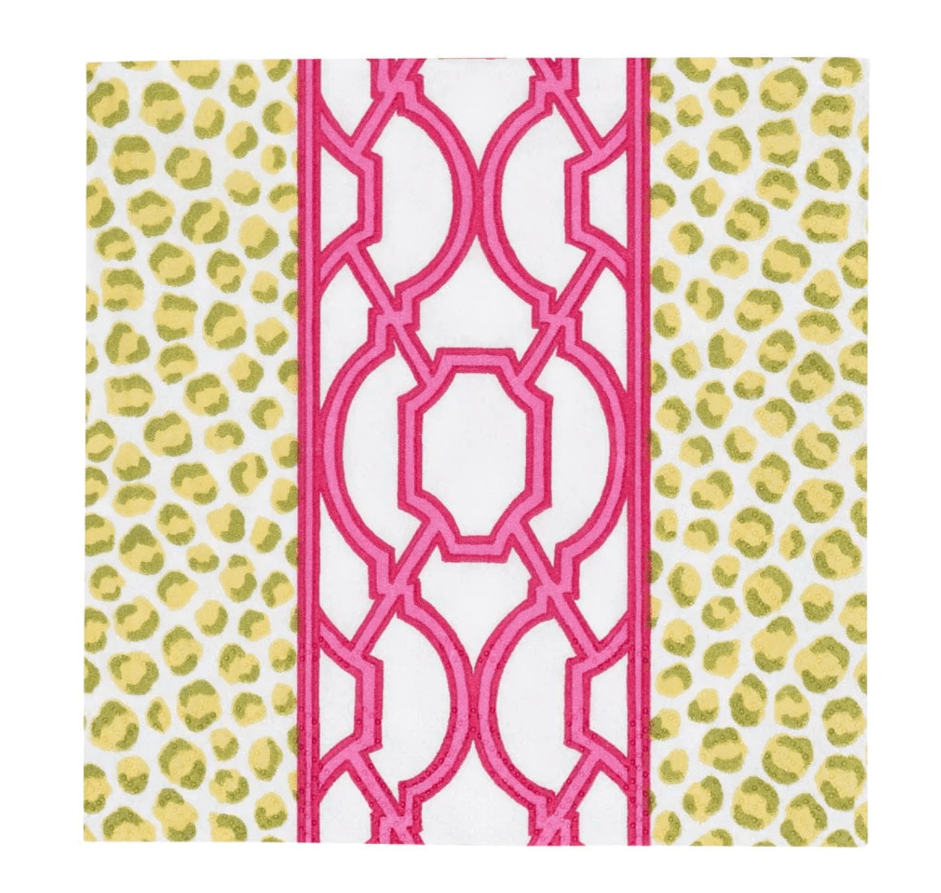 Knots And Spots Green & Fuchsia Cocktail Napkins - 20 Per Package - Caspari - Gaines Jewelers