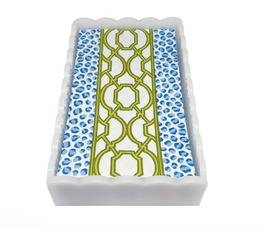 Knots And Spots White Scalloped Guest Towel Box Set - Gaines Jewelers