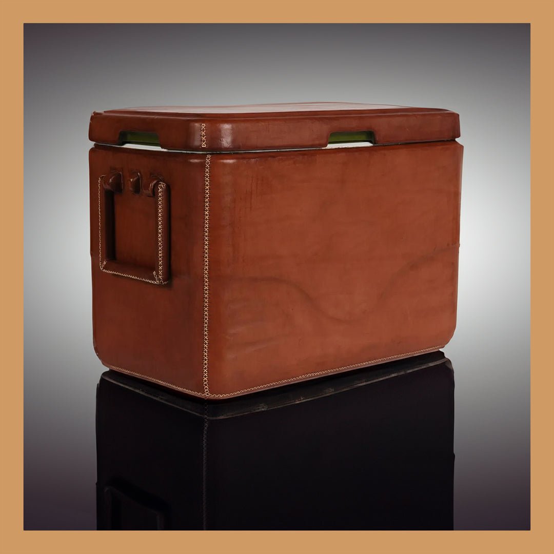 La Playa - Large Leather Cooler with Handles - Tan - Bati - Gaines Jewelers