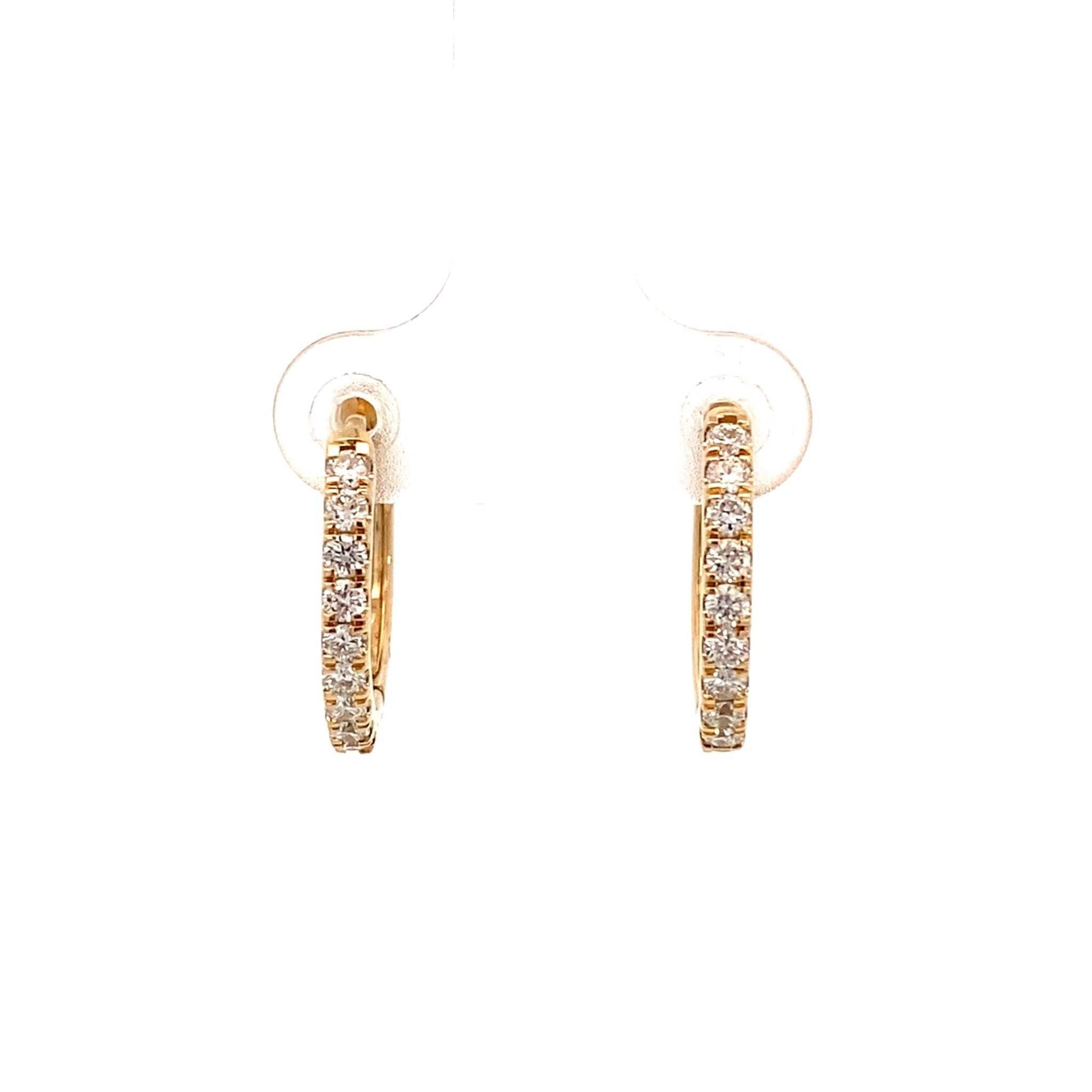 Lab Diamond 0.53ctw 14k Yellow Gold 17mm Hoop Earrings - Ronelli Corp - Gaines Jewelers