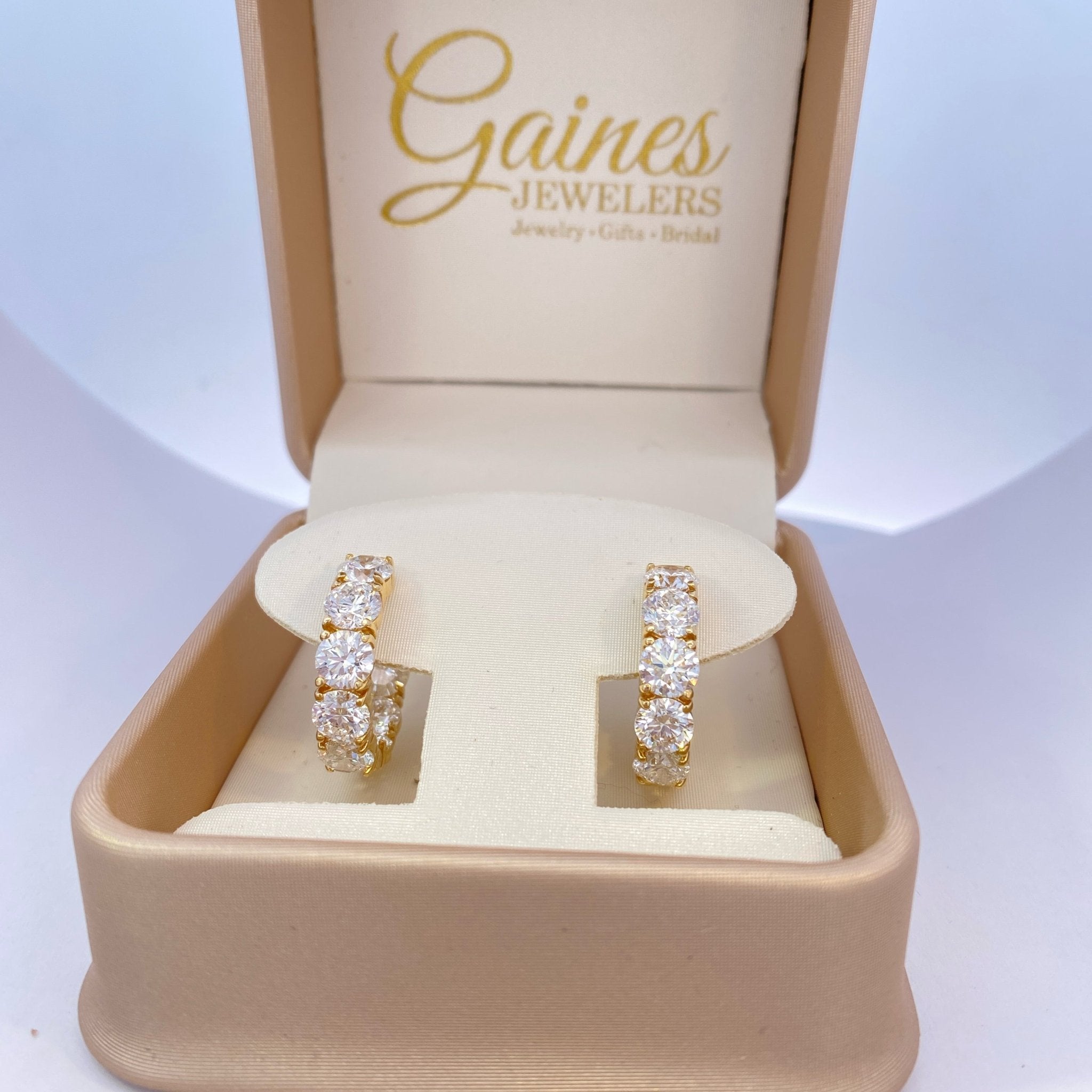 Lab Diamond 9.03CTW Inside Out Hoops 14k Yellow Gold - Ronelli Corp - Gaines Jewelers