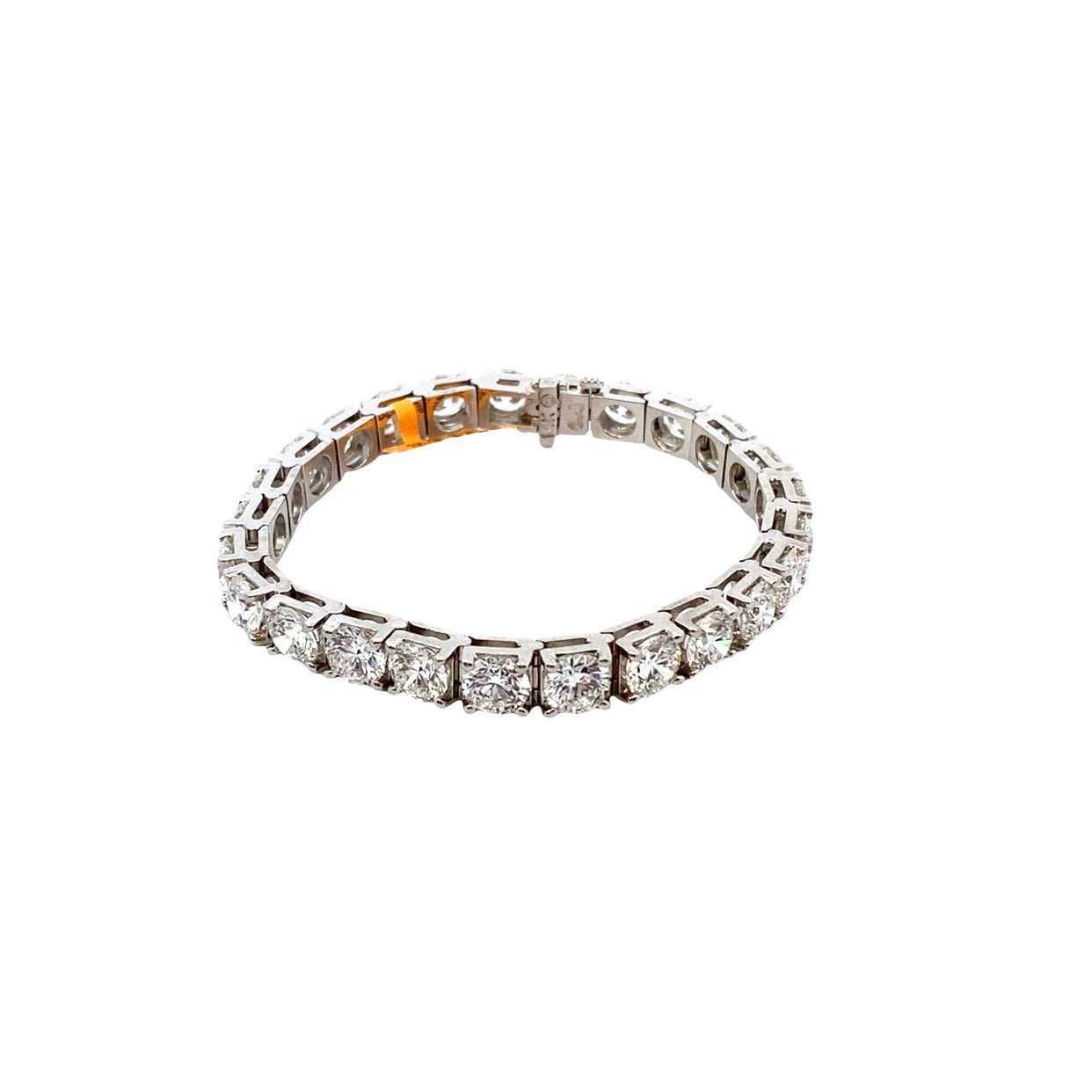 ****Lab Diamond bracelet 25 round=25.62ct 14kt white gold - Gaines Jewelers