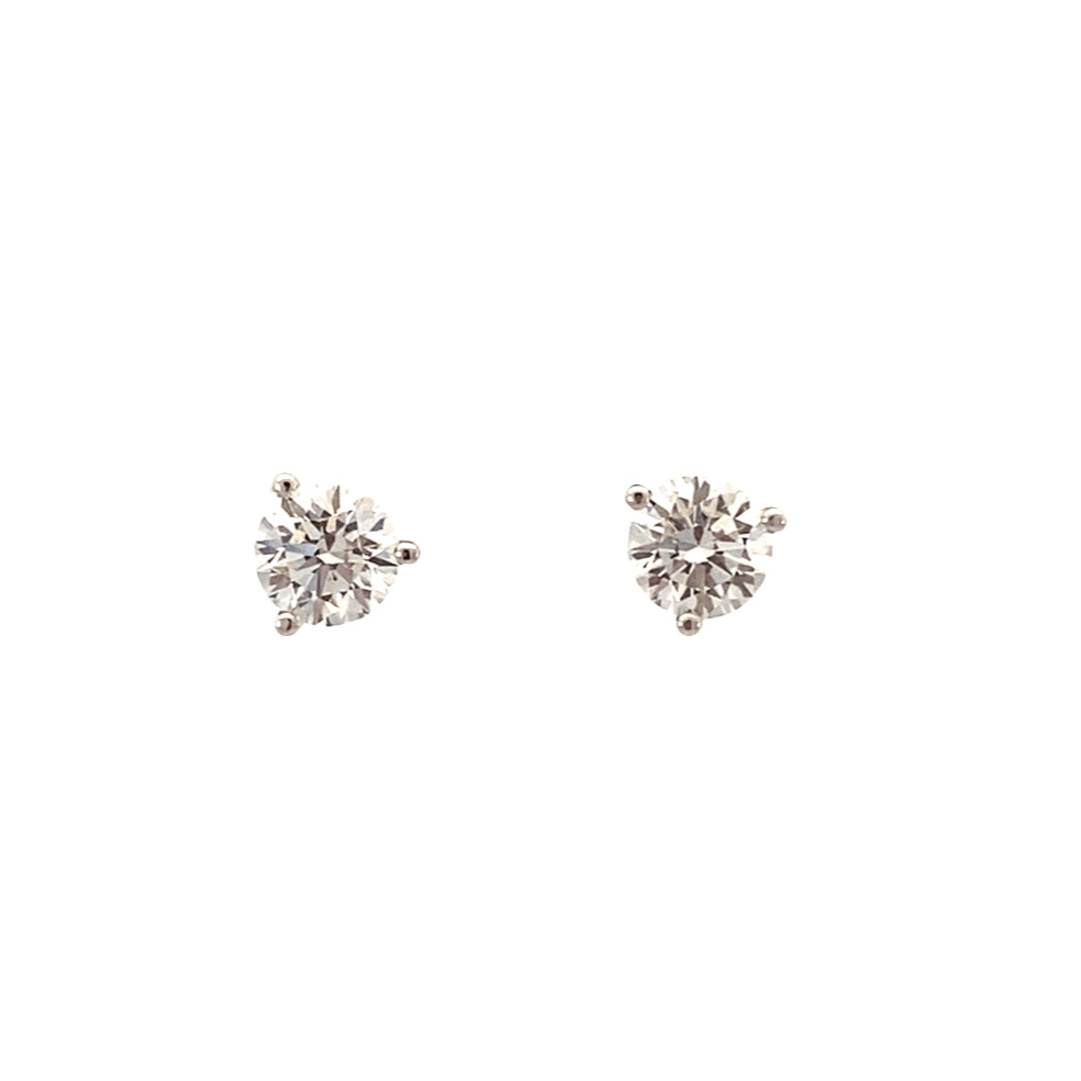 ****Lab diamond stud earrings 2.13ct 14kt white gold - Gaines Jewelers