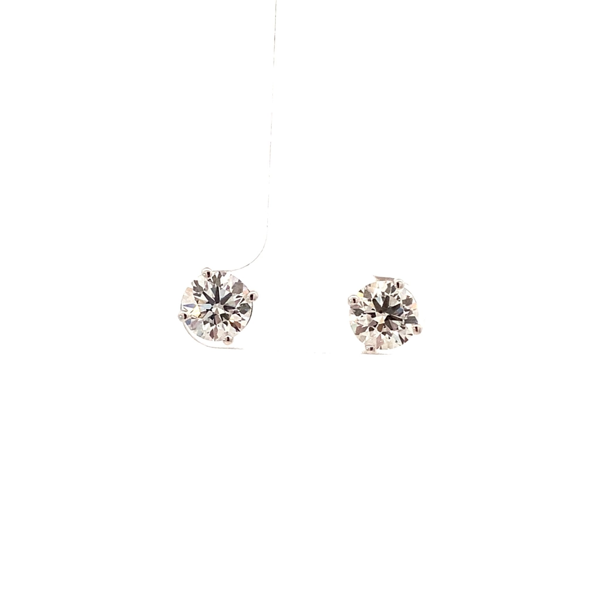 ****Lab diamond studs 2.59ct in 14kt white gold by Splendid - Gaines Jewelers