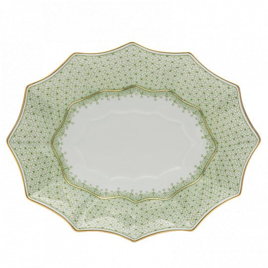 Lace Large Fluted Tray - Apple Green - Mottahedeh - Gaines Jewelers