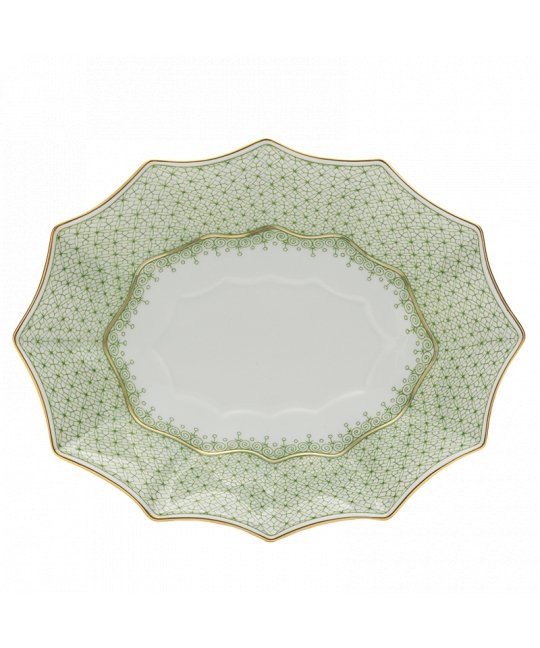 Lace Large Fluted Tray - Apple Green - Mottahedeh - Gaines Jewelers