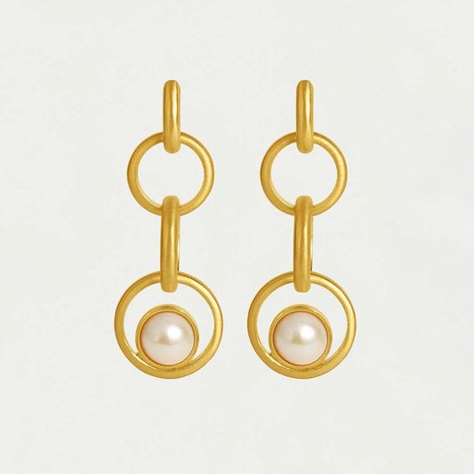 Laguna Chain Drop Earrings - Gold/Pearl - Dean Davidson - Gaines Jewelers