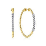 Large Diamond Hoops with total weight 0.43ct 2 - tone Karat Gold - Gabriel & Co - Gaines Jewelers