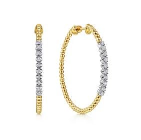 Large Diamond Hoops with total weight 0.43ct 2 - tone Karat Gold - Gabriel & Co - Gaines Jewelers
