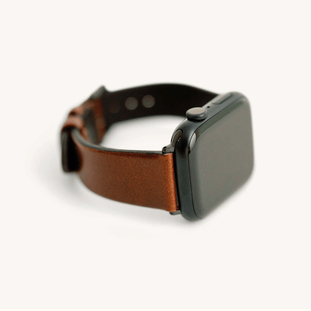 Large Leather Apple Watch Band - Dark Brown - Clayton & Crume - Gaines Jewelers