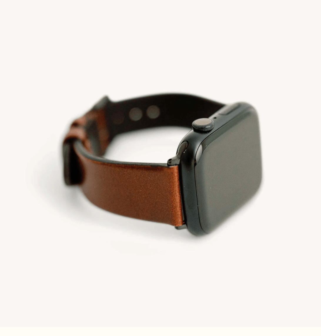 Large Leather Apple Watch Band - Dark Brown - Clayton & Crume - Gaines Jewelers