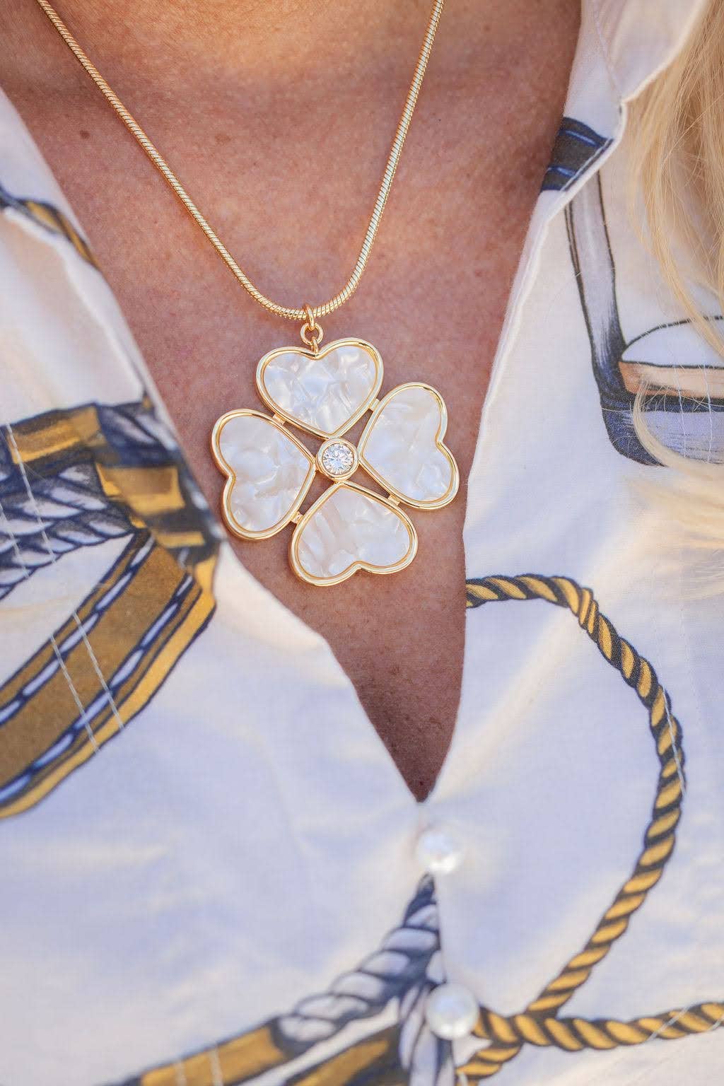 Large Poppy Necklace - 18k Gold Plated -Collar - Lisi Lerch - Gaines Jewelers