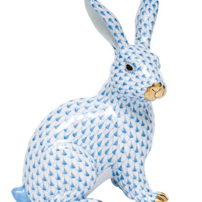 Large Sitting Bunny in Blue - Herend - Gaines Jewelers