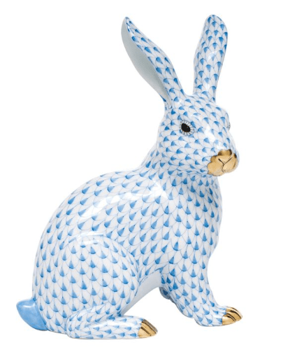 Large Sitting Bunny in Blue - Herend - Gaines Jewelers