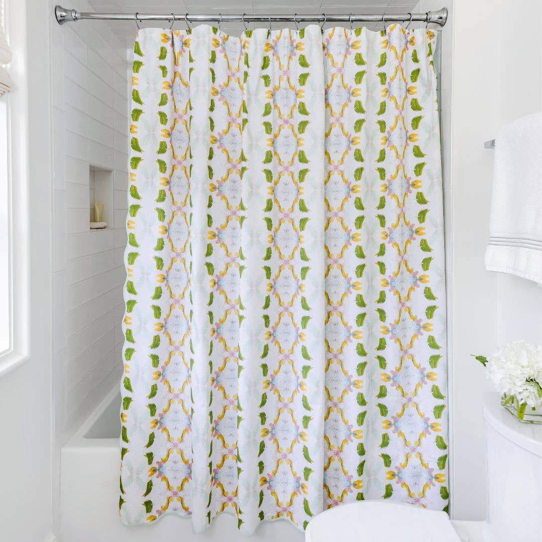 Laura Park Designs - Dogwood Scalloped Shower Curtain: Standard, 72" x 72" - Gaines Jewelers