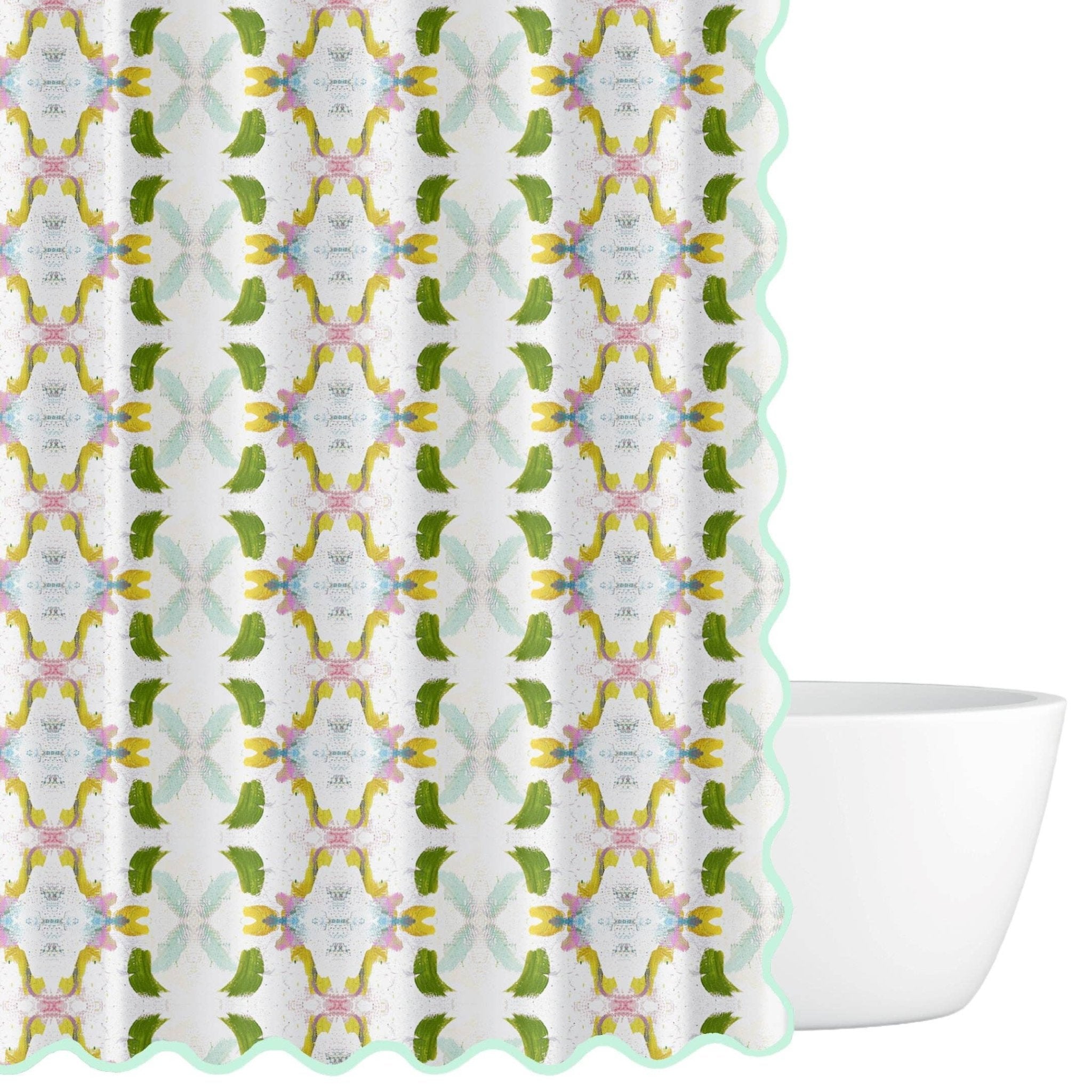 Laura Park Designs - Dogwood Scalloped Shower Curtain: Standard, 72" x 72" - Gaines Jewelers