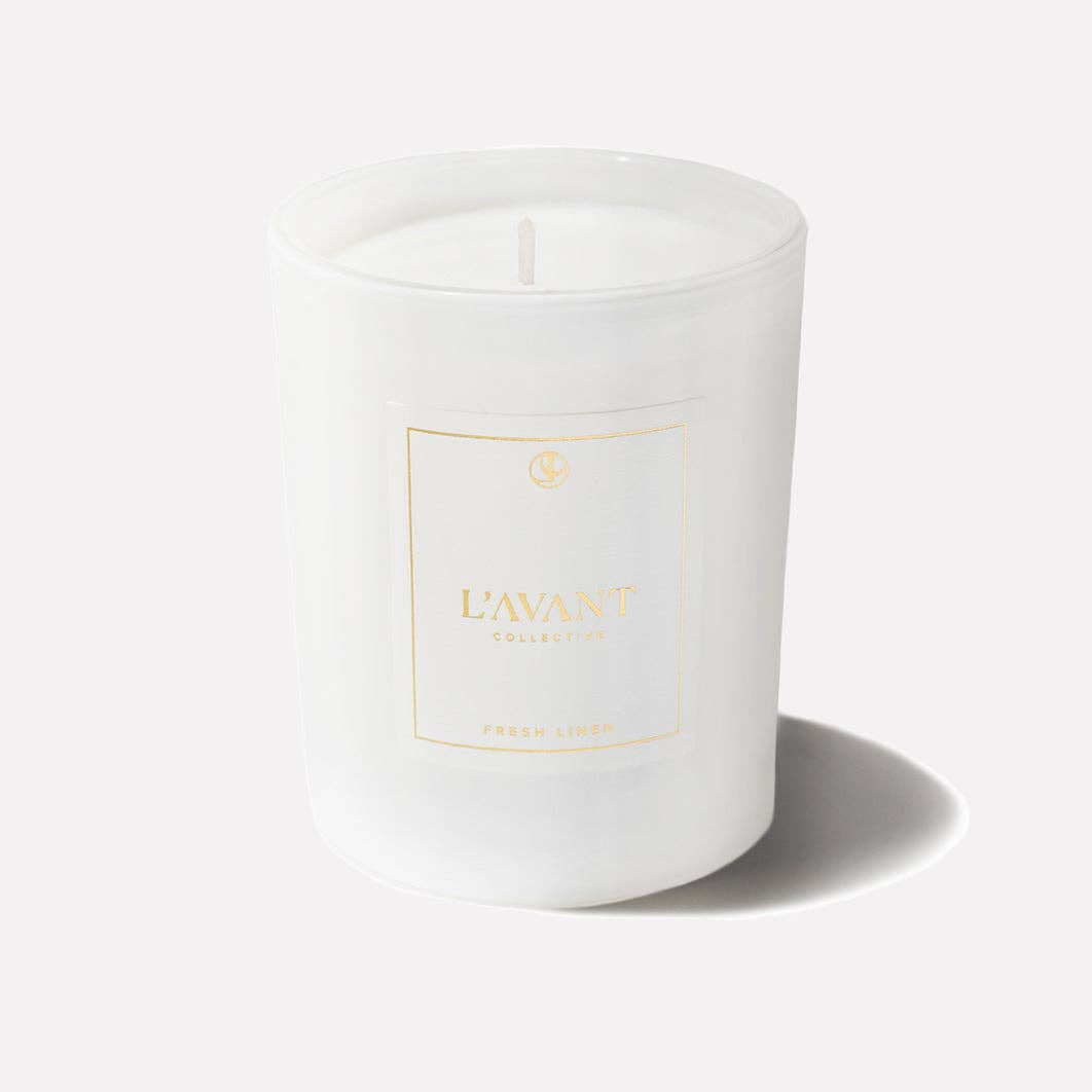 L'AVANT Collective - Fresh Linen Candle - White - Gaines Jewelers